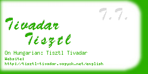 tivadar tisztl business card